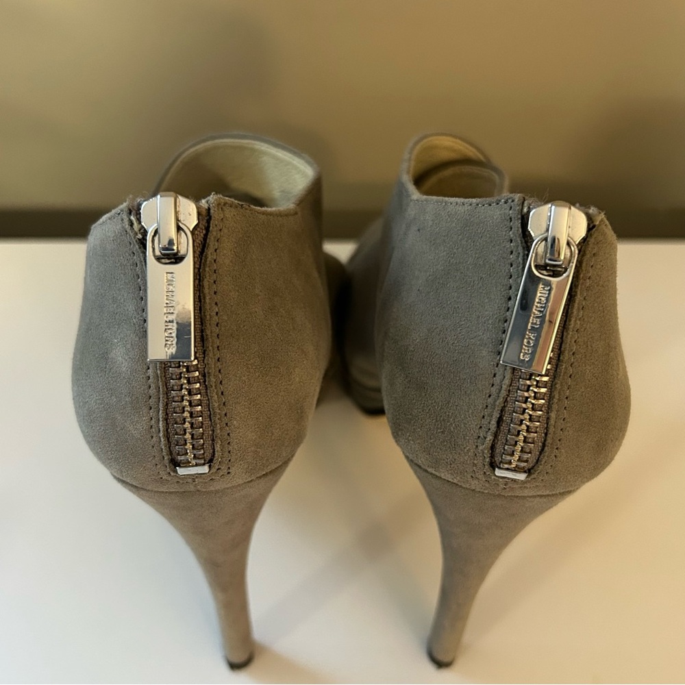 MICHAEL Michael Kors Elena Cross Strap Suede Platform Heels - Picture 6 of 10